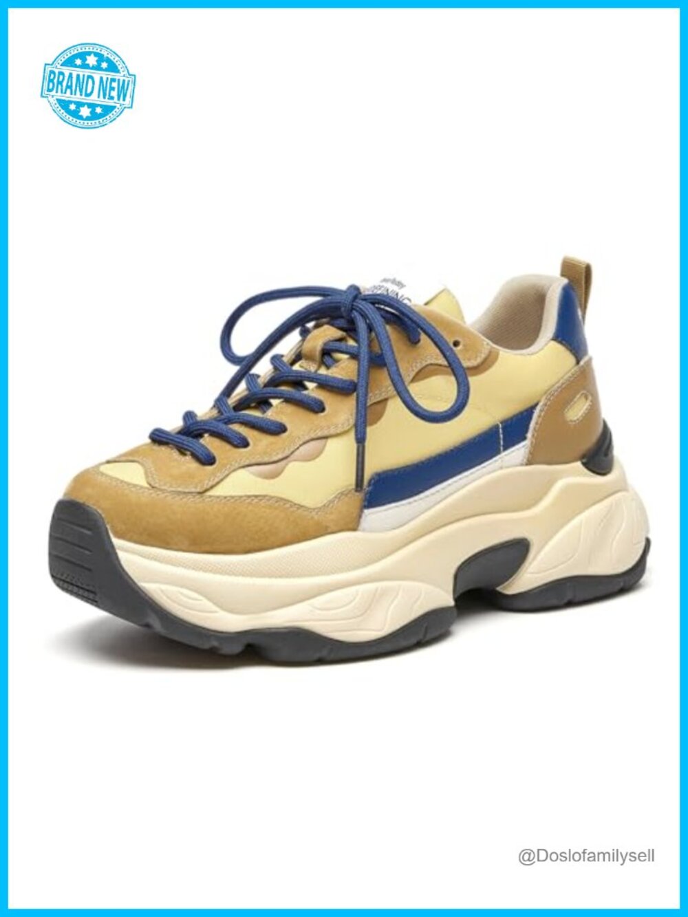 Womens Chunky Sneakers Platform Lace Up Comfortable Walking Shoes